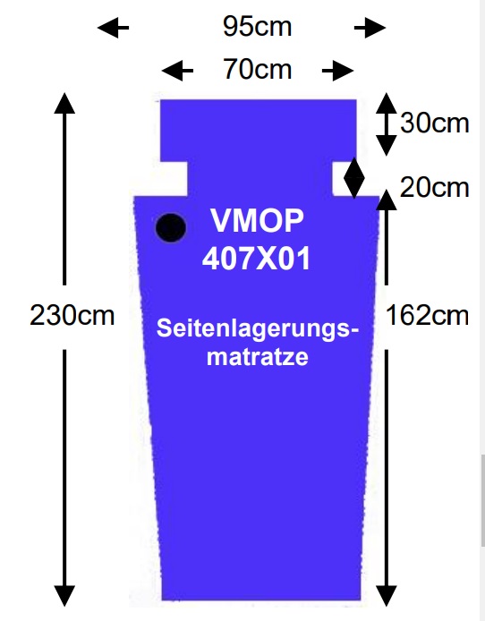 VMOP407X01 zijligging vacuum matras 200x95